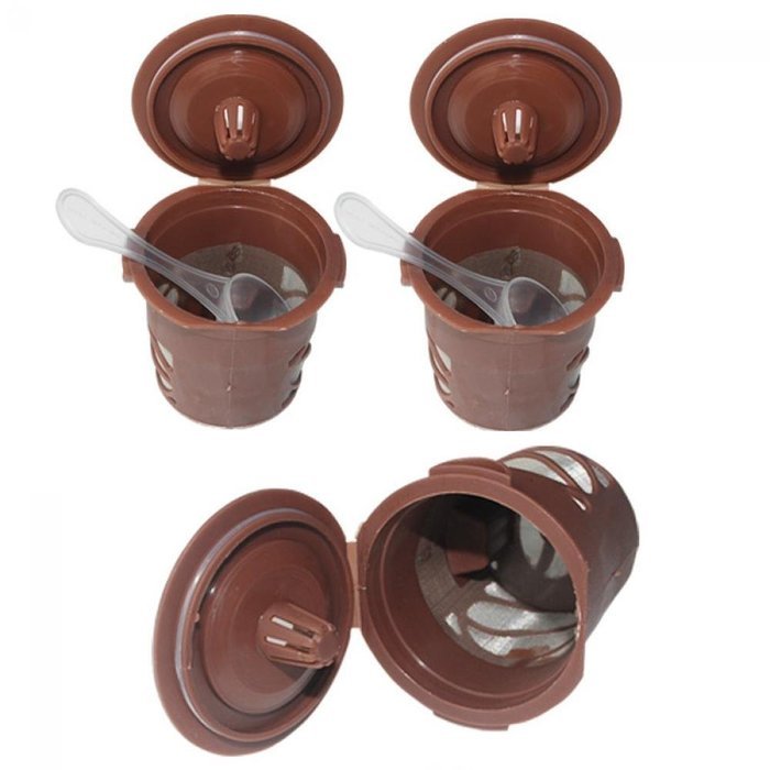 Genenic 3PCS Percolator Reusable Stainless Mesh K-Cup Solo Single Cup Coffee Filter Capsule