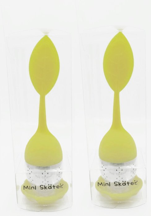 Mini Skater 2 PCS Tea Infuser Leaf Strainer Handle with Steel Ball Silicone Leaf Lid (Rose) N11