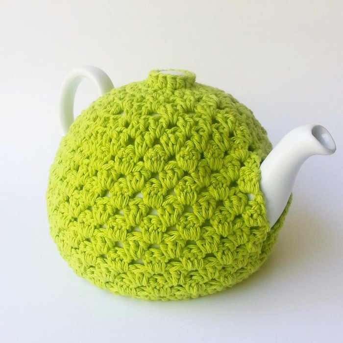 Crochet Tea Pot Cozy Green Cotton