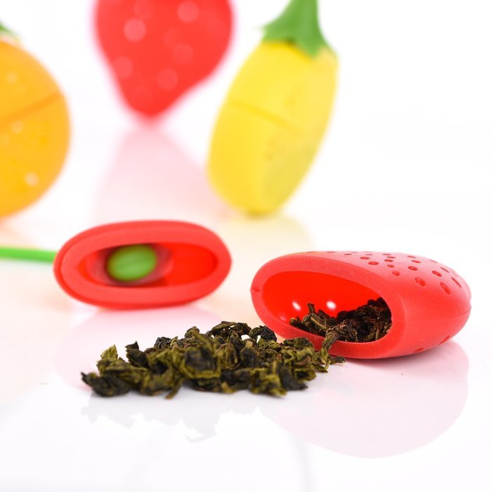 Tea Bag Infuser-Senbowe&trade; 4 Pack Colorful Strawberry & Lemon Genuine Premium Silicone Reusable Tea Ball Infuser... N3