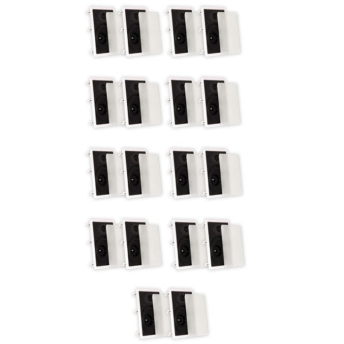 Theater Solutions TSS8W In Wall 8" Speakers Surround Sound Home Theater Deluxe 9 Pair Pack 9TSS8W
