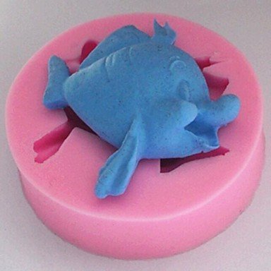 Y&XL&H Small Cute Fish Fondant Cake Chocolate Silicone Mold Cake Decoration Tools,L6cmW6cmH1.8cm N2