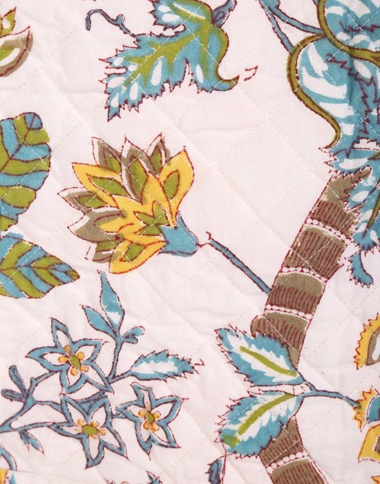 White Tea Cosy Cotton 15x11 Tea Cozy Hand Block Printed Floral By Rajrang N6