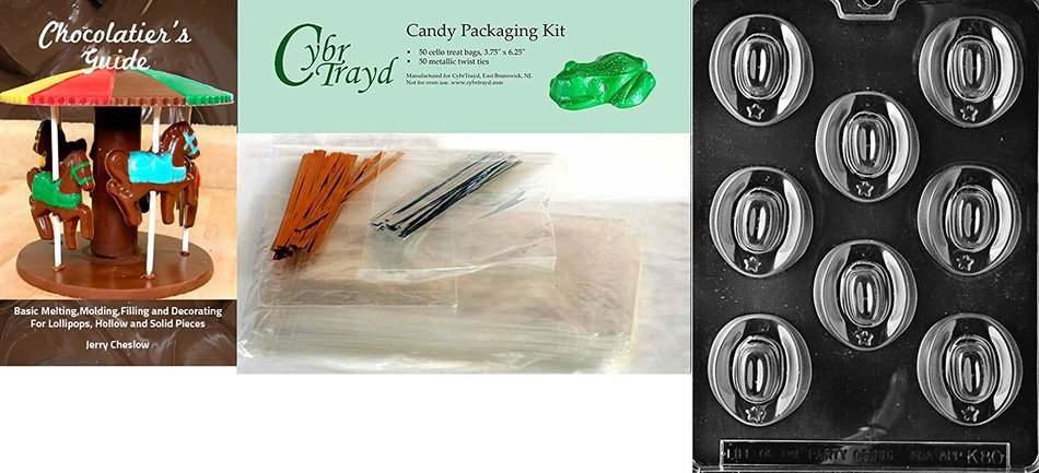 Cybrtrayd K080 Cowboy Hats Chocolate Candy Mold with Exclusive Cybrtrayd Copyrighted Chocolate Molding Instructions