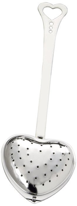 Kate Aspen Tea Time Heart Tea Infuser in Elegant White Gift Box, Silver/White