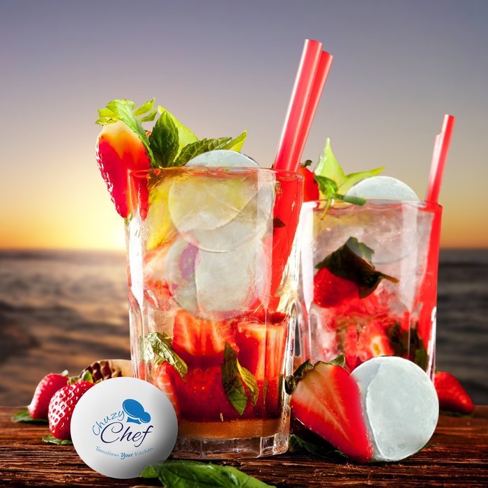 Silicone Ice Ball Maker Mold Flexible Ice Tray Makes 4 Round 4X4.5 CM Ice Cube Balls by Chuzy Chef&reg; N7