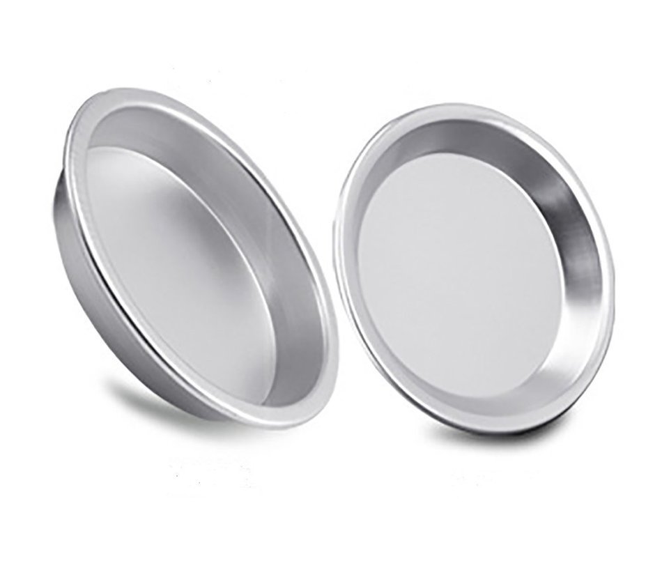 2 Pcs Pizza Tray Pan Baking Platters Non-Stick Aluminum Alloy Silvery,1 Deep Dish,1 Shallow Dish,10"