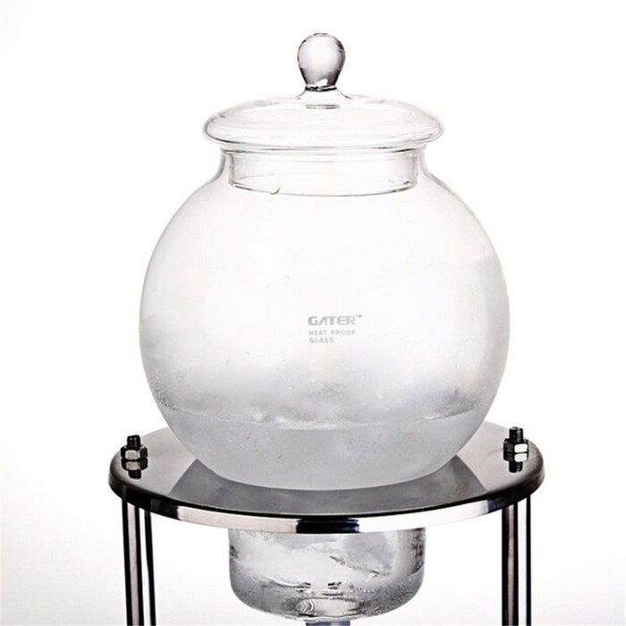stainless steel frame glass ice drip pot N2