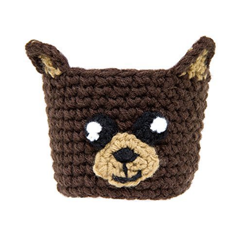 Animal Coffee Cozy Cup Sleeves (2 Pack: Monkey & Pig) - 100% Cotton Knitted Handmade, Reusable, Easy To Clean,... N3