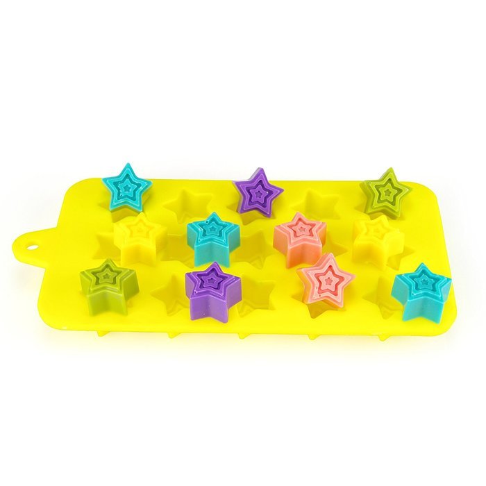 MIREN 3-piece Mini Star, Heart and Shell Shape Silicone Candy Molds, Chocolate Molds, Ice Cube Tray, Soap Molds... N4
