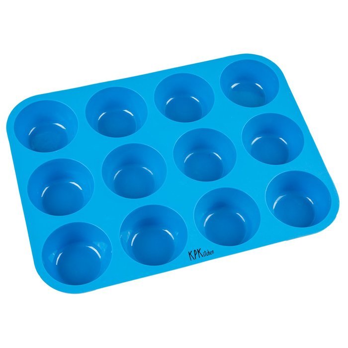 KPKitchen Silicone Muffin & Cupcake Baking Pan Set (12 & 24 Mini Cup Sizes) - BPA Free & Non Stick Dishwasher... N9