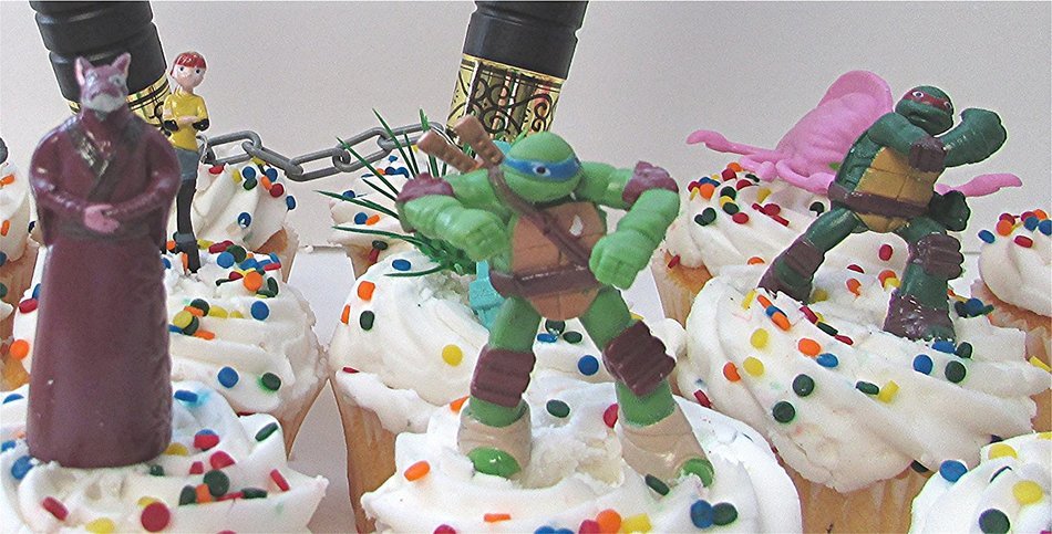 Teenage Mutant Ninja Turtles 15 Piece Birthday Cupcake Topper Set Featuring 2" to 3" Cupcake Toppers of Sensei... N6