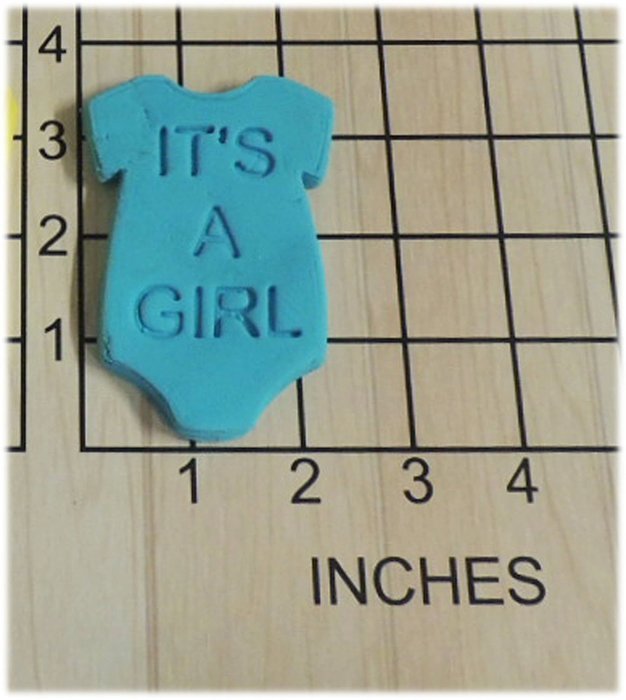 Onesie It's a Girl Shape Gender Reveal Baby Shower Cookie Cutter and Stamp #1097 N2