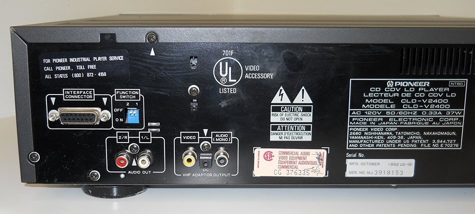 Pioneer LaserDisc CD CDV LD Player CLD-V2400 Commercial Audio Video N2