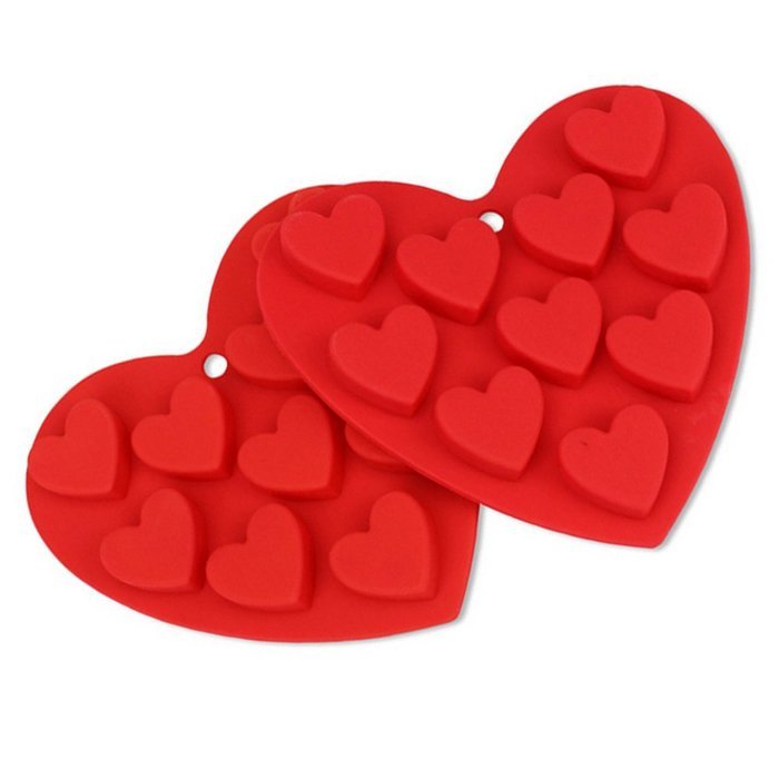 Chocolate Molds, Candy Mold, Ice Cube Molds, Silicone Mold, Baking Molds, Soap Molds with 10-Capacity Heart Shape... N3