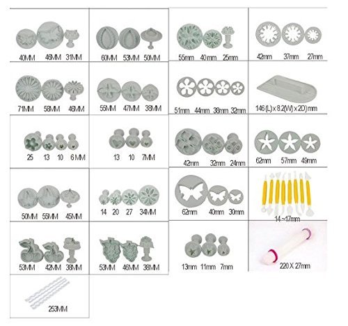 Ehdching 68pcs Cake Sugarcraft Fondant Decorating Plunger Cutters Tools Kit Set N2