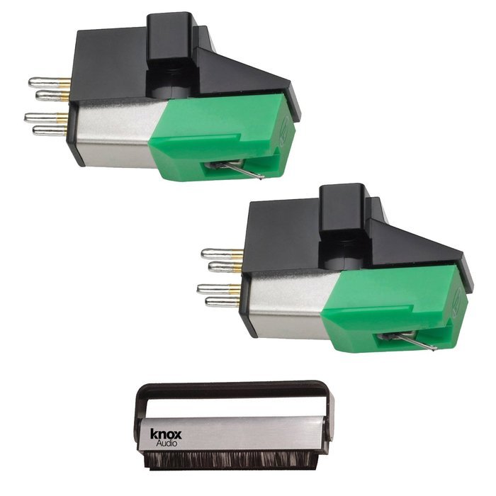 Audio-Technica AT95E Dual Magnet Phono Cartridge (2-Pack) with Knox Vinyl Brush Cleaner