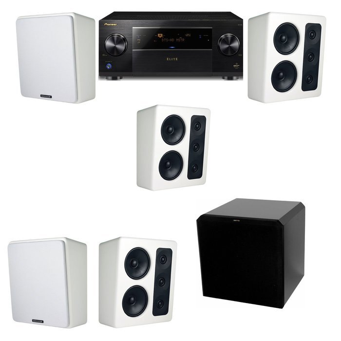 M&K Sound MP300 White Monitor Speaker 5.1 HRS12 Pioneer Elite SC-89