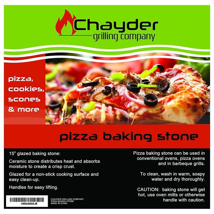 15" Pizza Stone Baking Stone Next Generation Non Stick Cooking Stone for Grill or Oven BONUS Free Pizza Cutter N6
