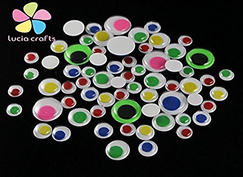 4bagsx125pcs/bag 10/12/15/20mm Without Self-adhesive Wiggle Eyes Bonus Pack N2