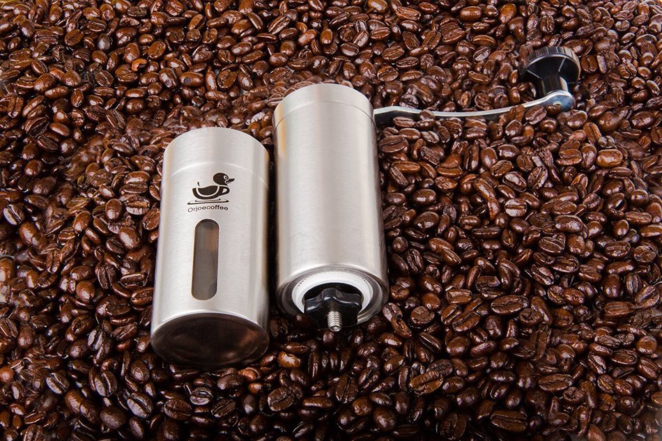 Manual Coffee Grinder - Burr Grinders by Orjoe - Portable Coffee Mill - Stainless Steel - Aeropress Compatible... N2
