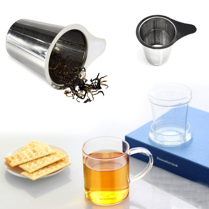 Autoark AH-002-2 Brew-in-mug Teapot Extra Fine Mesh Tea Strainer Infuser Steeper with Lid and Handle for Loose... N6
