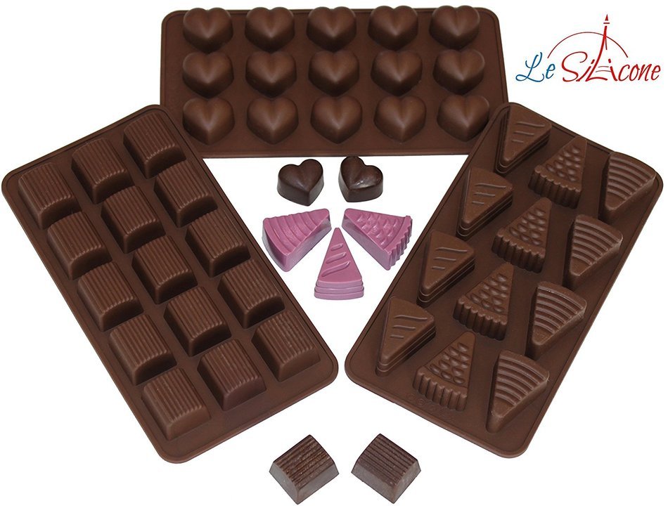 Le Silicone, Set of 3 Silicone Chocolate and Candy Molds N10