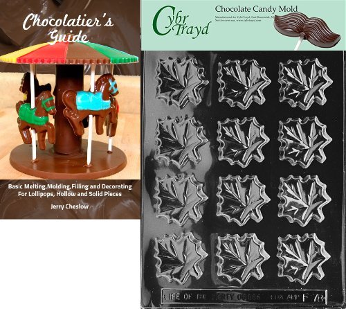 Cybrtrayd "Maple Leaves" Fruits and Vegetables Chocolate Candy Mold with Chocolatier's Guide