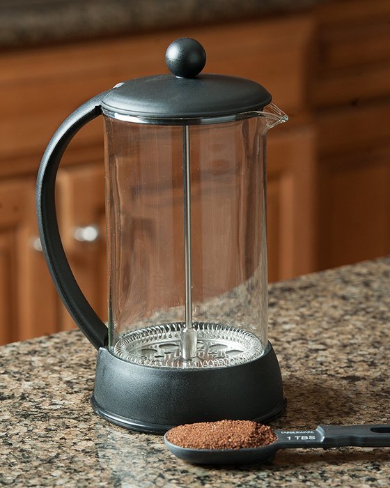 FP Coffee Maker French Press Coffee Maker w/ Glass Carafe and Sturdy Plastic Frame: 34 oz (8 cup) capacity; black N8