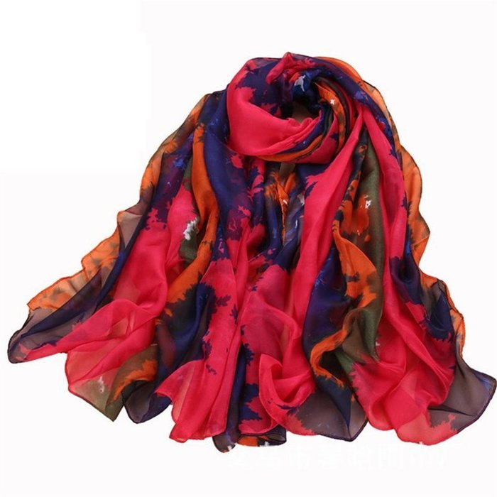 Banggood New 1x Fashionable Soft Chiffon Printed Floral Scarf N8