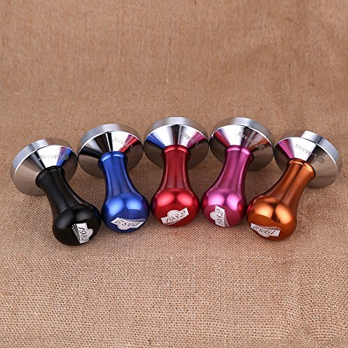 SMKF Coffee Tamper Machine 57.5mm Diameter Stainless Steel Flat Base Grip Handle Barista Espresso Bean Press Tool...