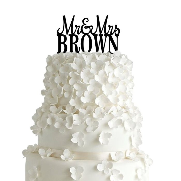 Sugar Yeti | Custom Personalized Mr & Mrs Wedding Cake Topper With Your Last Name Acrylic Cake Topper for Special... N6