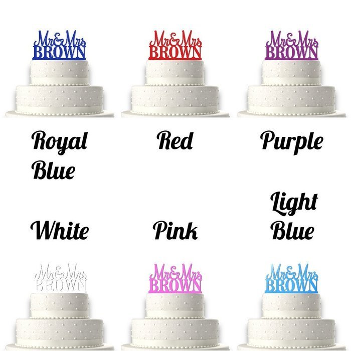 Sugar Yeti | Custom Personalized Mr & Mrs Wedding Cake Topper With Your Last Name Acrylic Cake Topper for Special... N7