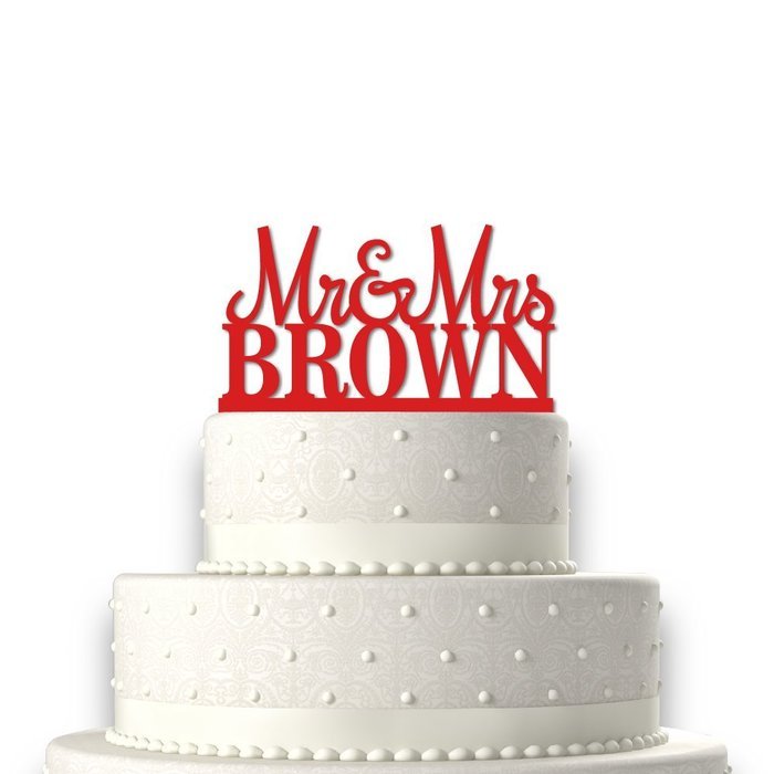Sugar Yeti | Custom Personalized Mr & Mrs Wedding Cake Topper With Your Last Name Acrylic Cake Topper for Special... N8