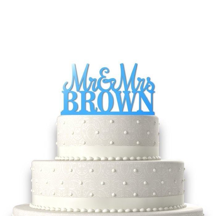 Sugar Yeti | Custom Personalized Mr & Mrs Wedding Cake Topper With Your Last Name Acrylic Cake Topper for Special... N9