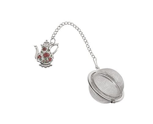 Ganz Pink Roses Teapot Charming Tea Infuser with Enameling