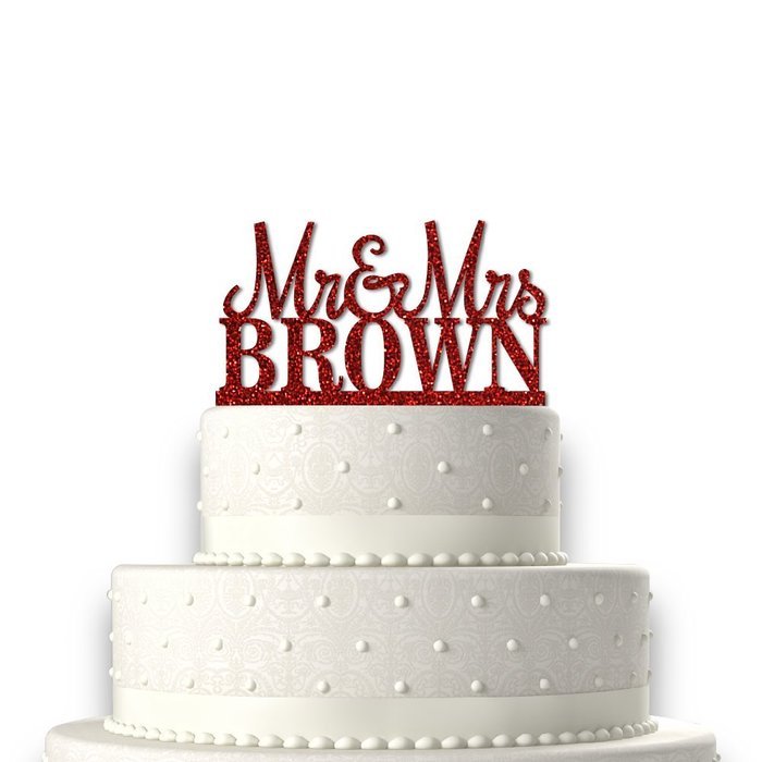 Sugar Yeti | Custom Personalized Mr & Mrs Wedding Cake Topper With Your Last Name Acrylic Cake Topper for Special... N12
