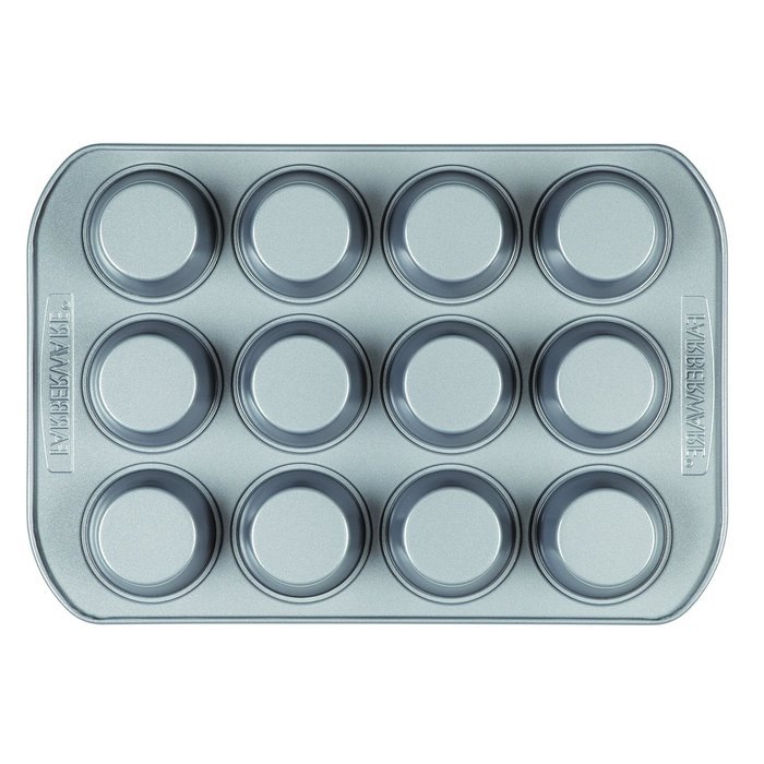 Farberware Nonstick Bakeware 12-Cup Muffin Pan, Gray N3