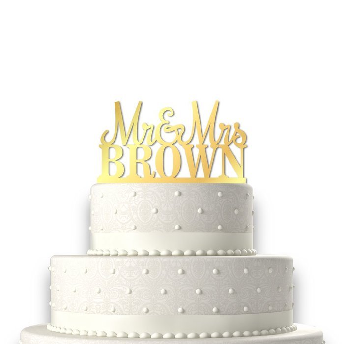 Sugar Yeti | Custom Personalized Mr & Mrs Wedding Cake Topper With Your Last Name Acrylic Cake Topper for Special... N13