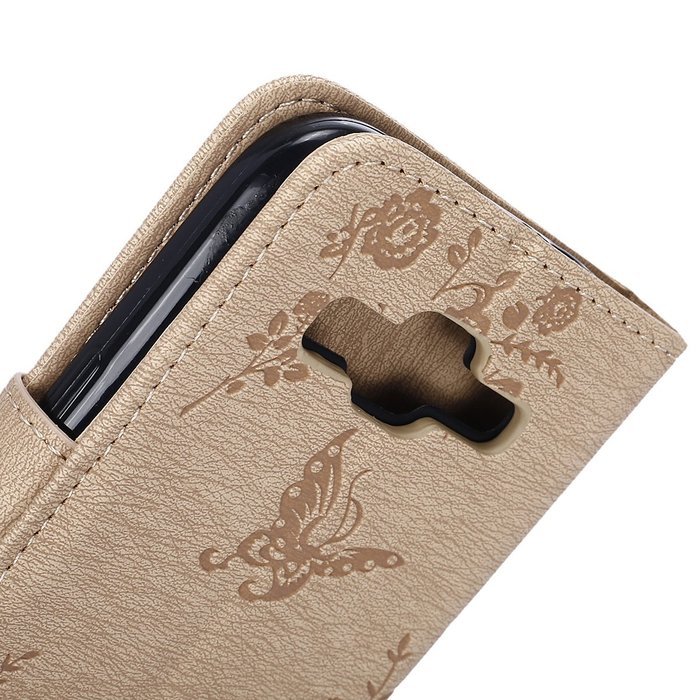 Galaxy Core Prime Wallet Case,PHEZEN Serect Garden Butterfly Flower Inlaid Shiny Glitter Diamond Pu Leather Flip... N51