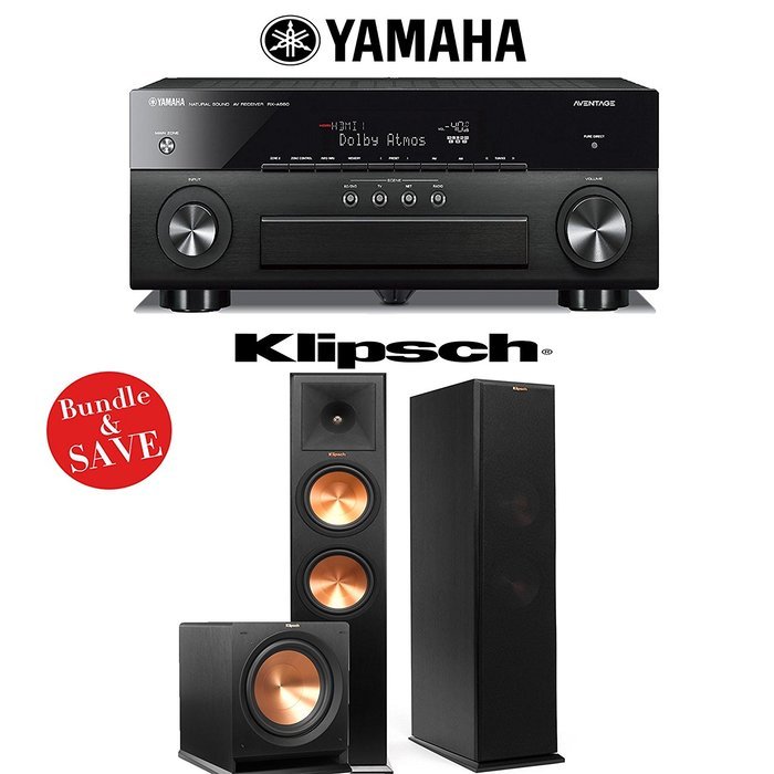 Yamaha AVENTAGE RX-A860BL 7.2 Channel Network AV Receiver + Klipsch RP-280F + Klipsch R-112SW - 2.1 Reference...