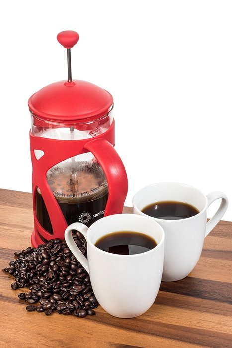French Press Coffee Maker (8 Cup) by Sunlit, Brews Coffee and Tea, Red N7