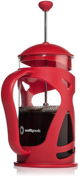 French Press Coffee Maker (8 Cup) by Sunlit, Brews Coffee and Tea, Red N8