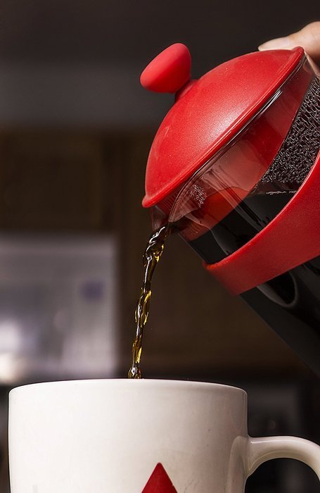 French Press Coffee Maker (8 Cup) by Sunlit, Brews Coffee and Tea, Red N9