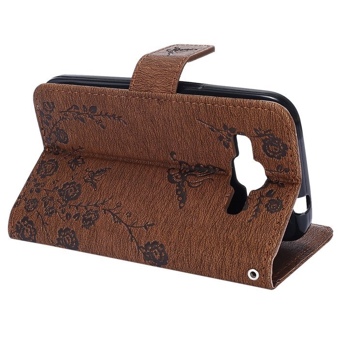 Galaxy Core Prime Wallet Case,PHEZEN Serect Garden Butterfly Flower Inlaid Shiny Glitter Diamond Pu Leather Flip... N55