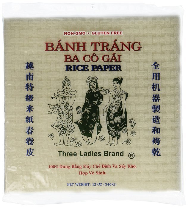 4 Packs Three Ladies Spring Roll Rice Paper Wrappers (Square 22cm) N2