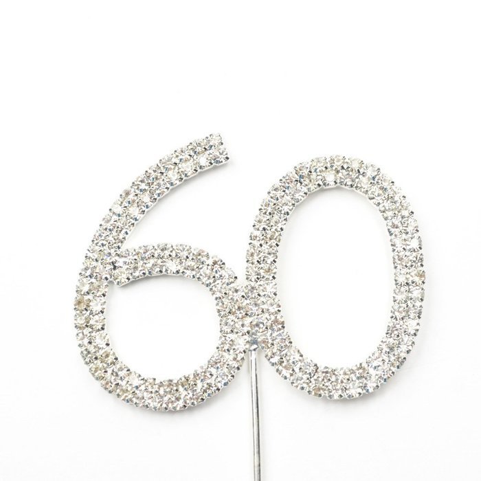 Cosmos &reg; Rhinestone Crystal Silver Number 50 Birthday 50th Anniversary Cake Topper N5