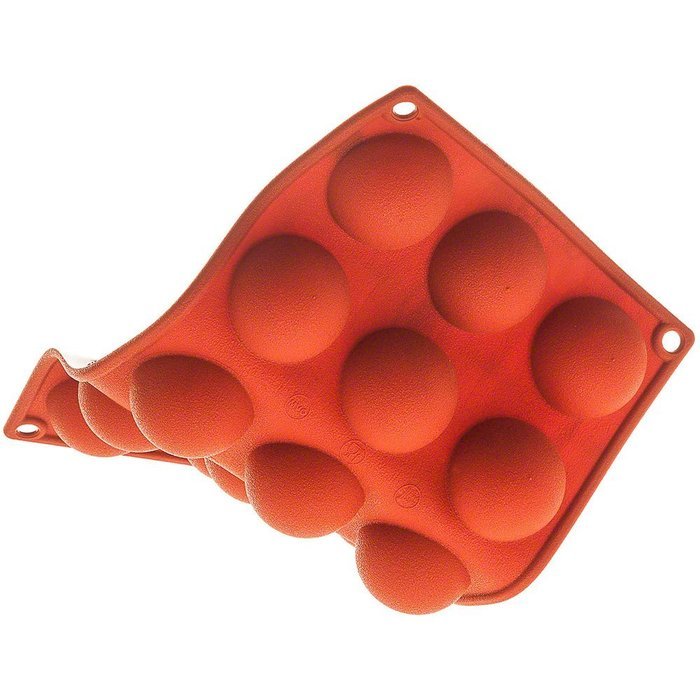 Matfer Bourgeat Gastro Flex Mini Half Sphere Mold, Red N2