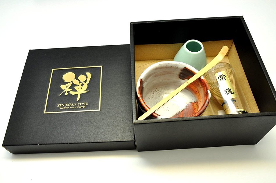 Japanese Mino Yaki ware Matcha Bowl And Tea Ceremony Set Green Tea 11 / 11 / 8cm (4.3 / 4.3 / 3.1inch)[7369] N3