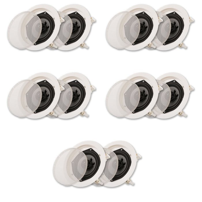 Acoustic Audio CS-IC52-5PR 200 Watt 5.25" 2-Way Home Theater In-Wall/Ceiling Speakers (5-Pair)
